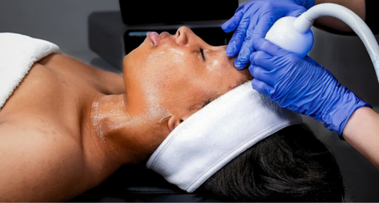 facial cryo-slimming treatment along the jawline at a Louisville wellness clinic