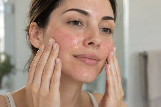 microneedling aftercare: applying hyaluronic acid serum on treatment day